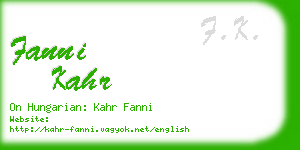 fanni kahr business card